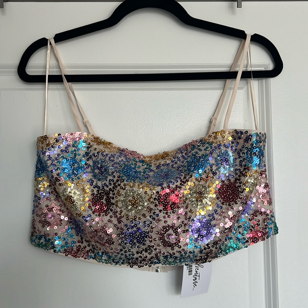 12th tribe sequined crop top